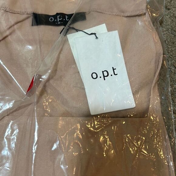 Anthropologie OPT Women's M Viennna 2Pc Set Shorts Square Neck Tank Nude Beige - Picture 4 of 9